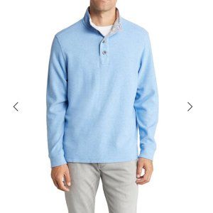 NWT:  TOMMY BAHAMA   Montserrat Long Sleeve Henley  In Big Sky Blue Heather (M)